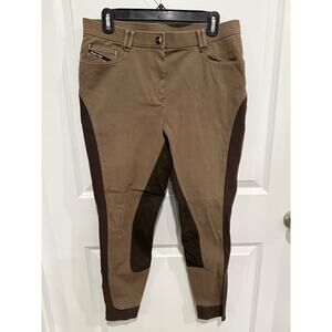 Eurostar Equestrian Brown Full Seat Soft Stretchy Breeches Size 8/10
